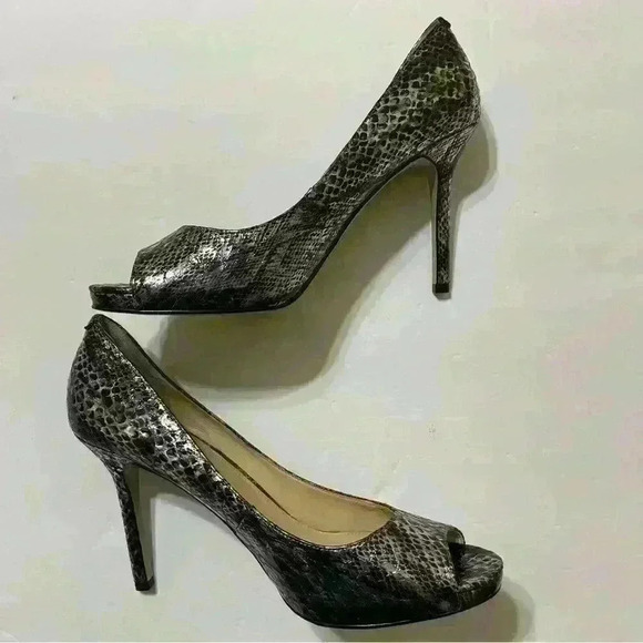 Enzo Angiolini Womens Eamaiven Pewter Heels Shoes 9.5M Party cocktail wedding - Picture 6 of 13
